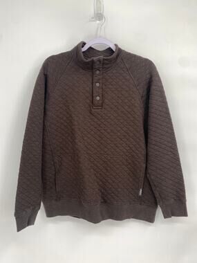 Eddie Bauer Men's Quilted Classic Fit Quarter Snap Shirt Jacket Brown Medium